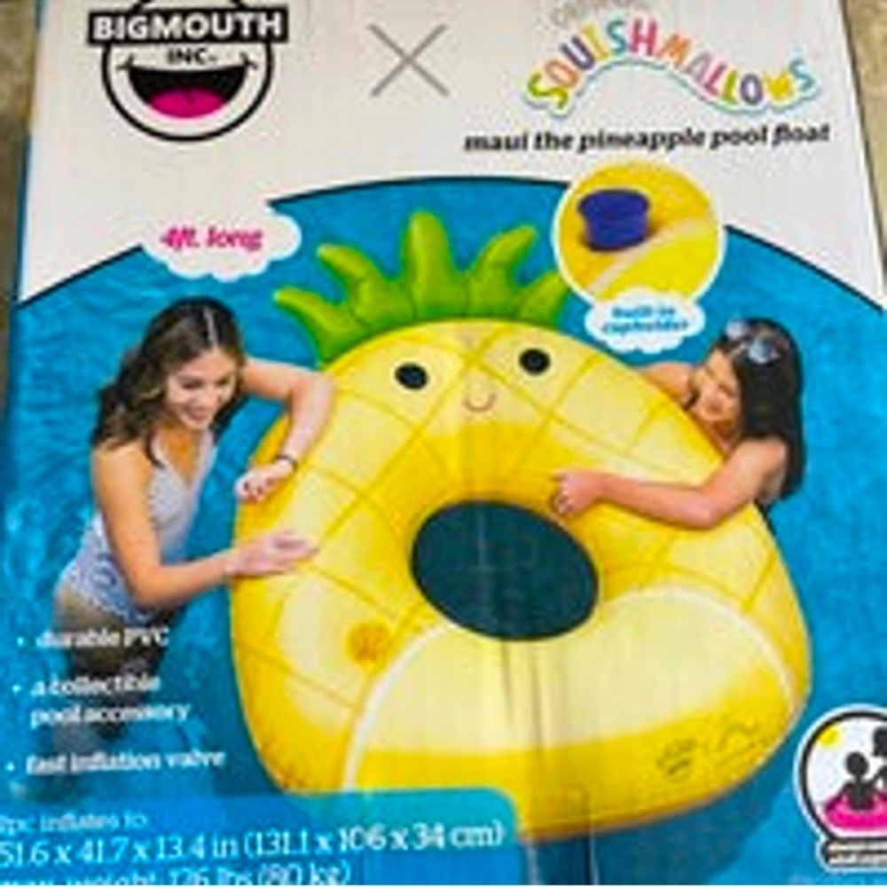New! Squishmallow x Bigmouth inflatable pineapple pool float